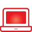 basic, laptop, red icon