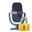 radio,microphone,lock,open icon