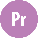 adobe, premiere, round svg vector icon