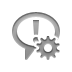 chat,exclamation,gear icon