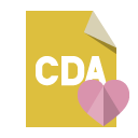 file,format,cda,heart icon