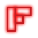 flipboard, media, neon, set, social icon