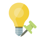 ligthbulb,push,pin icon