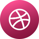 circle, colored, dribbble, gradient, media, social, social media svg vector icon
