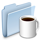 coffee,folder,badged,food icon