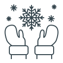christmas, first snow, hands, snow, snowflake, winter, xmas svg vector icon
