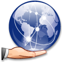 earth, hand, internet, share, sharing, world icon