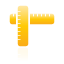 ruler, yellow icon