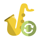 music,saxophone,refresh icon