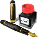 antique, ink, office, pen icon