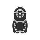 despicable me, minion, stuart, stuart minion svg vector icon