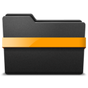 middle, orange, ribbon icon