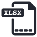 extension, file, spreadsheet, xlsx svg vector icon