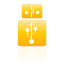 stick, usb, yellow icon