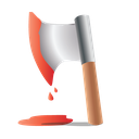 axe, bloody, halloween, scary icon