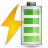 100, battery, charging icon