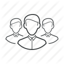 clients, colleagues, coworkers, crowd, customers, people, staff icon