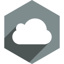 cloud, hexagon, media, shadow, social svg vector icon