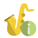 music,saxophone,info icon