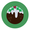 christmas, dessert, food, fruit cake, pudding svg vector icon