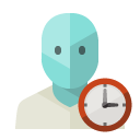 user,clock icon