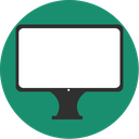 display, green, minmal, monitor, white icon