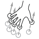 finger, five, gestureworks, swipe icon