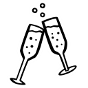 celebration, champagne, glasses, new year, party svg vector icon
