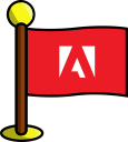 adobe, flag, media, networking, social svg vector icon