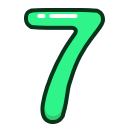 green, number, numbers, seven, study svg vector icon