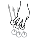 finger, gestureworks, swipe, three icon