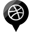 dribbble, media, social svg vector icon