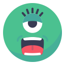 alien, eye, face, friend, smile, smiley, ufo svg vector icon