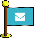 email, flag, media, networking, social svg vector icon