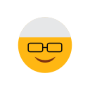 emoji, face, glasses, islam, muslim, smilling face svg vector icon
