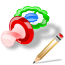 pacifier,write,writing,edit icon