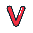 letter, lowercase, red, v svg vector icon