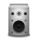 speaker, white icon