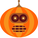 bender, halloween, jack-o-lantern, monster, pumpkin, robot, spooky icon