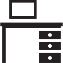 computer, desk, furniture, work, workspace svg vector icon