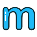 blue, letter, lowercase, m svg vector icon
