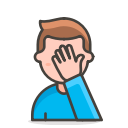 2, facepalming, man svg vector icon