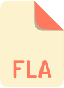 extension, file, fla, name svg vector icon