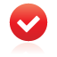 button, check, red icon