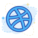 dribble, media, social svg vector icon