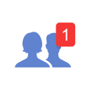 friend request, network, one, one friend request svg vector icon