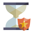 hourglass,shield icon