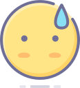 awkward, emot, sweat svg vector icon