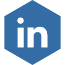 hexagon, linkedin, media, social svg vector icon