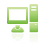 computer, green icon